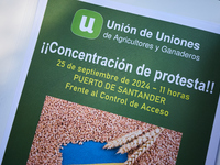 The Union de Uniones de Agricultores y Ganaderos holds a rally on Monday, September 23, in front of the European Commission building in Madr...