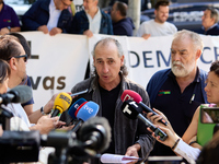 Jesus Manuel Gonzalez and The Union de Uniones de Agricultores y Ganaderos hold a rally in front of the European Commission building in Madr...