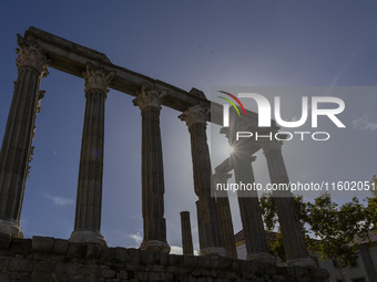 A general view of the Roman ruins of Evora in Evora, Portugal, on November 5, 2023. The mayor of Evora, Carlos Pinto de Sa, announces plans...