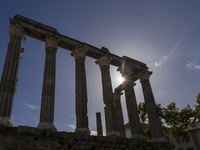 A general view of the Roman ruins of Evora in Evora, Portugal, on November 5, 2023. The mayor of Evora, Carlos Pinto de Sa, announces plans...