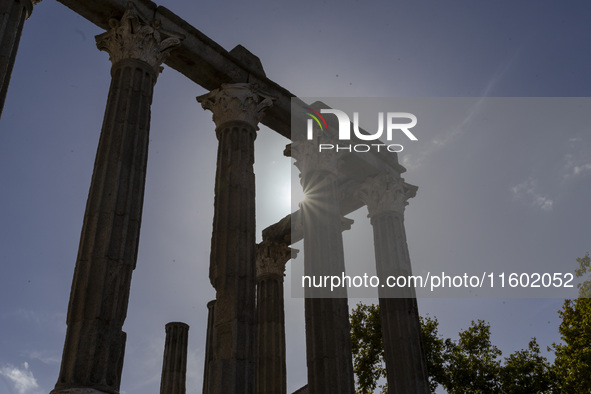 A general view of the Roman ruins of Evora in Evora, Portugal, on November 5, 2023. The mayor of Evora, Carlos Pinto de Sa, announces plans...