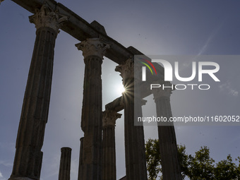 A general view of the Roman ruins of Evora in Evora, Portugal, on November 5, 2023. The mayor of Evora, Carlos Pinto de Sa, announces plans...