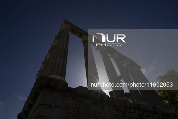 A general view of the Roman ruins of Evora in Evora, Portugal, on November 5, 2023. The mayor of Evora, Carlos Pinto de Sa, announces plans...