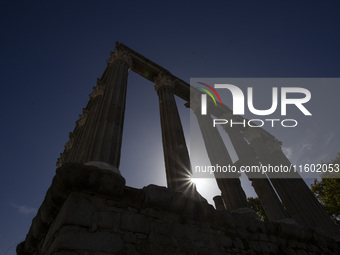 A general view of the Roman ruins of Evora in Evora, Portugal, on November 5, 2023. The mayor of Evora, Carlos Pinto de Sa, announces plans...