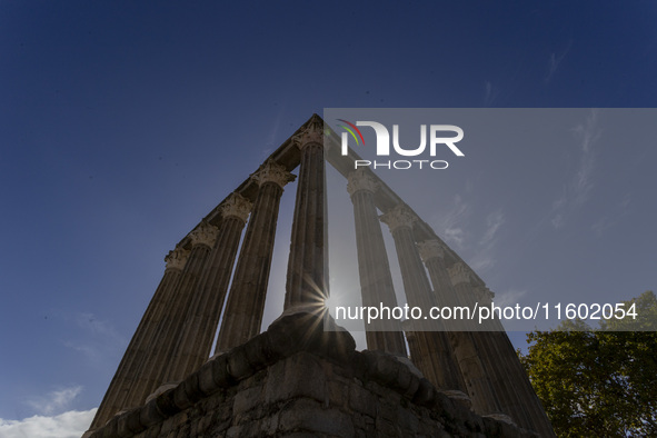 A general view of the Roman ruins of Evora in Evora, Portugal, on November 5, 2023. The mayor of Evora, Carlos Pinto de Sa, announces plans...