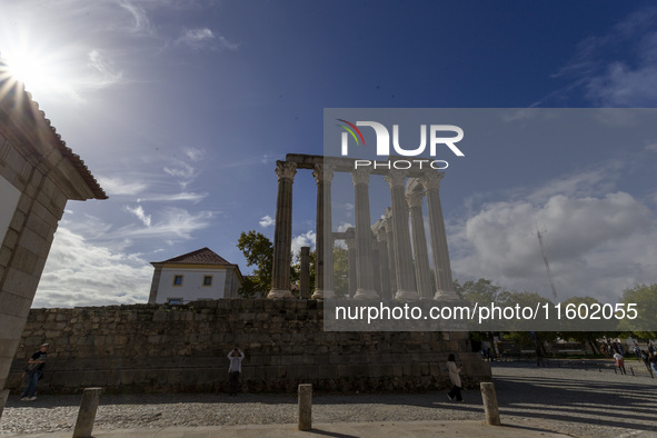 A general view of the Roman ruins of Evora in Evora, Portugal, on November 5, 2023. The mayor of Evora, Carlos Pinto de Sa, announces plans...