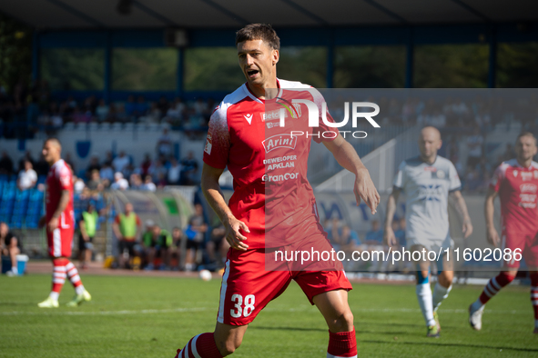 Hlib Bukhal participates in the game between Hutnik Krakow and Resovia Rzeszow in Krakow, Poland, on September 22, 2024. Betclic 2 Liga, Pol...