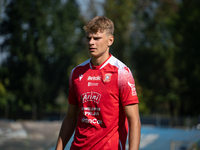 Dawid Pieniazek plays during the game between Hutnik Krakow and Resovia Rzeszow in Krakow, Poland, on September 22, 2024. Betclic 2 Liga, Po...