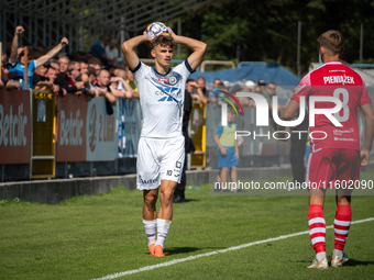 Kamil Glogowski plays during the game between Hutnik Krakow and Resovia Rzeszow in Krakow, Poland, on September 22, 2024. Betclic 2 Liga, Po...