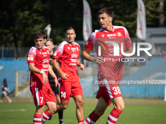 Hlib Bukhal participates in the game between Hutnik Krakow and Resovia Rzeszow in Krakow, Poland, on September 22, 2024. Betclic 2 Liga, Pol...