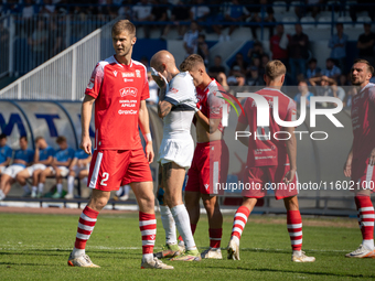 Mateusz Bondarenko participates in the game between Hutnik Krakow and Resovia Rzeszow in Krakow, Poland, on September 22, 2024. Betclic 2 Li...