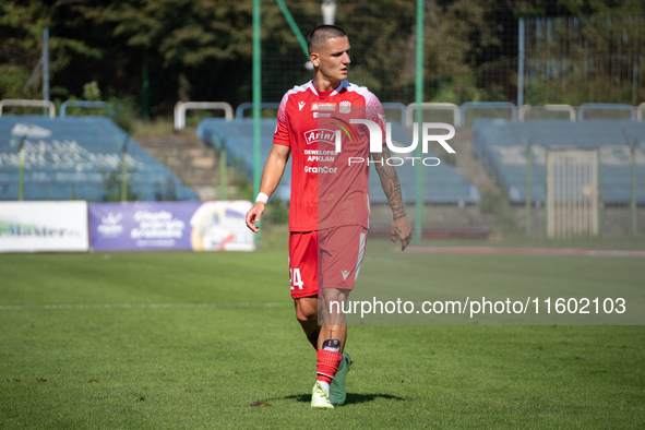 Bartlomiej Eizenchart participates in the game between Hutnik Krakow and Resovia Rzeszow in Krakow, Poland, on September 22, 2024. Betclic 2...