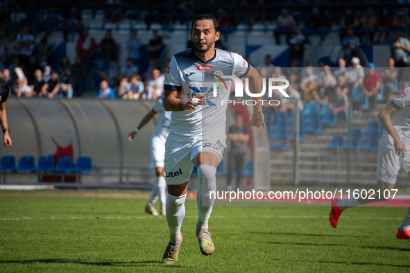 Igors Tarasovs participates in the game between Hutnik Krakow and Resovia Rzeszow in Krakow, Poland, on September 22, 2024. Betclic 2 Liga,...