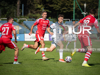 Betclic 2 Liga game between Hutnik Krakow and Resovia Rzeszow in Krakow, Poland, on September 22, 2024. Polish football second league match...