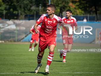 Maciej Gorski participates in the game between Hutnik Krakow and Resovia Rzeszow in Krakow, Poland, on September 22, 2024. Betclic 2 Liga, P...