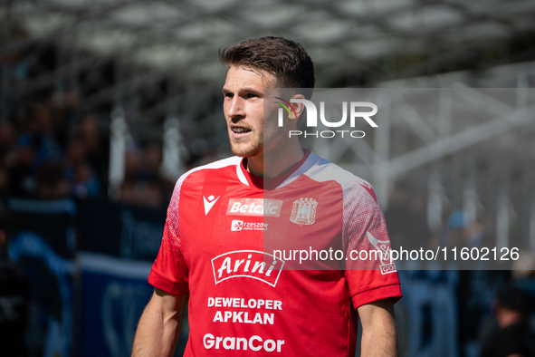 Danian Pavlas during the game between Hutnik Krakow and Resovia Rzeszow in Krakow, Poland, on September 22, 2024. Betclic 2 Liga, Polish foo...