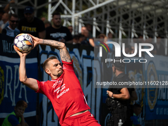 Radoslaw Adamski participates in the game between Hutnik Krakow and Resovia Rzeszow in Krakow, Poland, on September 22, 2024. Betclic 2 Liga...