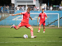 Dawid Pieniazek plays during the game between Hutnik Krakow and Resovia Rzeszow in Krakow, Poland, on September 22, 2024. Betclic 2 Liga, Po...