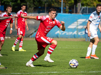 Gracjan Jaroch participates in the game between Hutnik Krakow and Resovia Rzeszow in Krakow, Poland, on September 22, 2024. Betclic 2 Liga,...