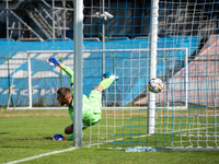 Goalkeeper Dorian Fratczak plays during the game between Hutnik Krakow and Resovia Rzeszow in Krakow, Poland, on September 22, 2024. Betclic...