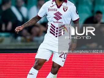 Valentino Lazaro of Torino FC during the Serie A Enilive match between Hellas Verona and Torino FC at Stadio Marcantonio Bentegodi on Septem...