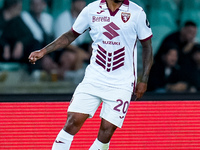 Valentino Lazaro of Torino FC during the Serie A Enilive match between Hellas Verona and Torino FC at Stadio Marcantonio Bentegodi on Septem...