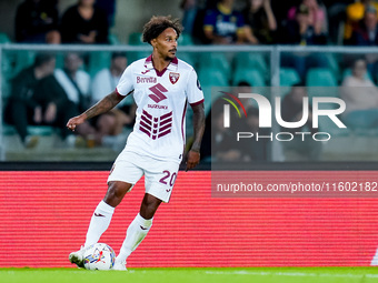 Valentino Lazaro of Torino FC during the Serie A Enilive match between Hellas Verona and Torino FC at Stadio Marcantonio Bentegodi on Septem...