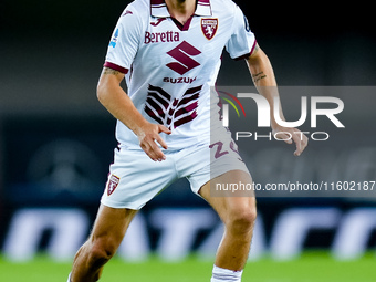 Borna Sosa of Torino FC during the Serie A Enilive match between Hellas Verona and Torino FC at Stadio Marcantonio Bentegodi on September 20...