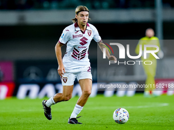 Borna Sosa of Torino FC during the Serie A Enilive match between Hellas Verona and Torino FC at Stadio Marcantonio Bentegodi on September 20...