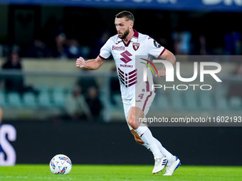 Sebastian Walukiewicz of Torino FC during the Serie A Enilive match between Hellas Verona and Torino FC at Stadio Marcantonio Bentegodi on S...