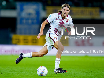 Borna Sosa of Torino FC during the Serie A Enilive match between Hellas Verona and Torino FC at Stadio Marcantonio Bentegodi on September 20...