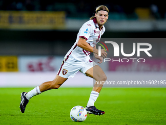 Borna Sosa of Torino FC during the Serie A Enilive match between Hellas Verona and Torino FC at Stadio Marcantonio Bentegodi on September 20...