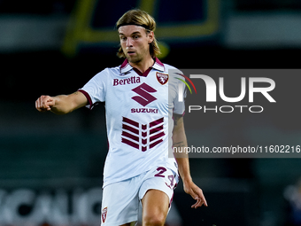 Borna Sosa of Torino FC during the Serie A Enilive match between Hellas Verona and Torino FC at Stadio Marcantonio Bentegodi on September 20...