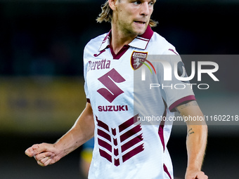 Borna Sosa of Torino FC looks on during the Serie A Enilive match between Hellas Verona and Torino FC at Stadio Marcantonio Bentegodi on Sep...