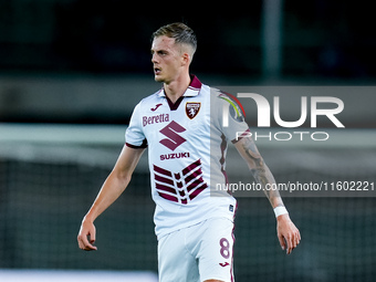 Ivan Ilic of Torino FC looks on during the Serie A Enilive match between Hellas Verona and Torino FC at Stadio Marcantonio Bentegodi on Sept...