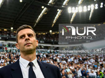 Thiago Motta is the head coach of Juventus during the Serie A match between Juventus and Napoli at Allianz Stadium in Turin, Italy, on Septe...