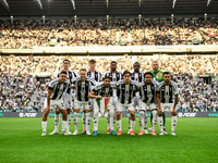 The Juventus team poses during the Serie A match between Juventus and Napoli at Allianz Stadium in Turin, Italy, on September 21, 2024. (