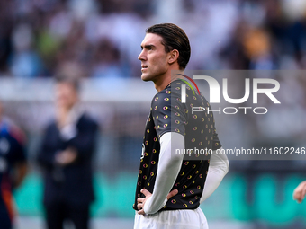 Dusan Vlahovic of Juventus during the Serie A match between Juventus and Napoli at Allianz Stadium in Turin, Italy, on September 21, 2024. (