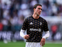 Dusan Vlahovic of Juventus during the Serie A match between Juventus and Napoli at Allianz Stadium in Turin, Italy, on September 21, 2024. (