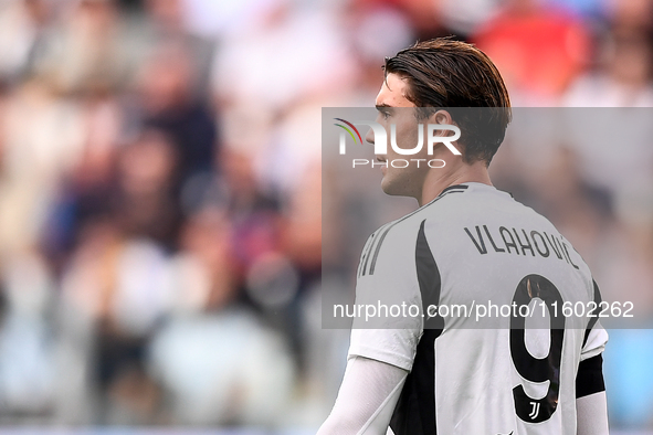 Dusan Vlahovic of Juventus during the Serie A match between Juventus and Napoli at Allianz Stadium in Turin, Italy, on September 21, 2024. 