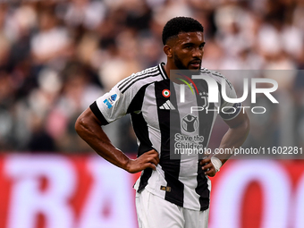 Gleison Bremer of Juventus during the Serie A match between Juventus and Napoli at Allianz Stadium in Turin, Italy, on September 21, 2024. (