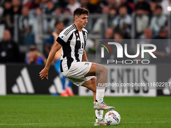 Andrea Cambiaso of Juventus during the Serie A match between Juventus and Napoli at Allianz Stadium in Turin, Italy, on September 21, 2024....