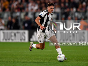 Andrea Cambiaso of Juventus during the Serie A match between Juventus and Napoli at Allianz Stadium in Turin, Italy, on September 21, 2024....