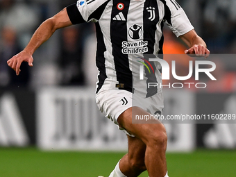 Andrea Cambiaso of Juventus during the Serie A match between Juventus and Napoli at Allianz Stadium in Turin, Italy, on September 21, 2024....