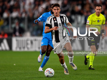 Andrea Cambiaso of Juventus during the Serie A match between Juventus and Napoli at Allianz Stadium in Turin, Italy, on September 21, 2024....