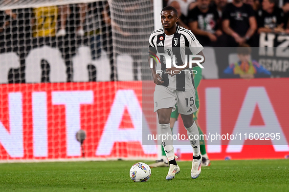 Pierre Kalulu of Juventus during the Serie A match between Juventus and Napoli at Allianz Stadium in Turin, Italy, on September 21, 2024. 