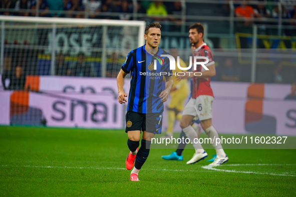 Piotr Zielinski during the match between FC Internazionale and AC Milan in Serie A at Giuseppe Meazza Stadium in Milan, Italy, on September...