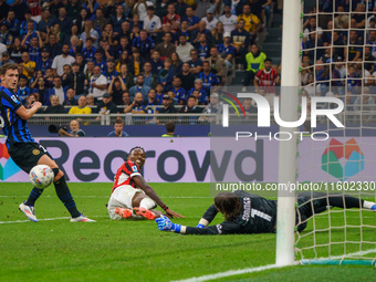 Rafael Leao and Yann Sommer during FC Internazionale against AC Milan, Serie A, at Giuseppe Meazza Stadium in Milan, Italy, on September 22,...