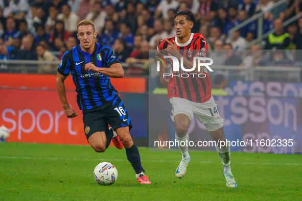 Tijjani Reijnders during FC Internazionale against AC Milan, Serie A, at Giuseppe Meazza Stadium in Milan, Italy, on September 22, 2024. 