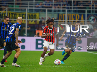 Samuel Chukwueze during the match between FC Internazionale and AC Milan in Serie A at Giuseppe Meazza Stadium in Milan, Italy, on September...